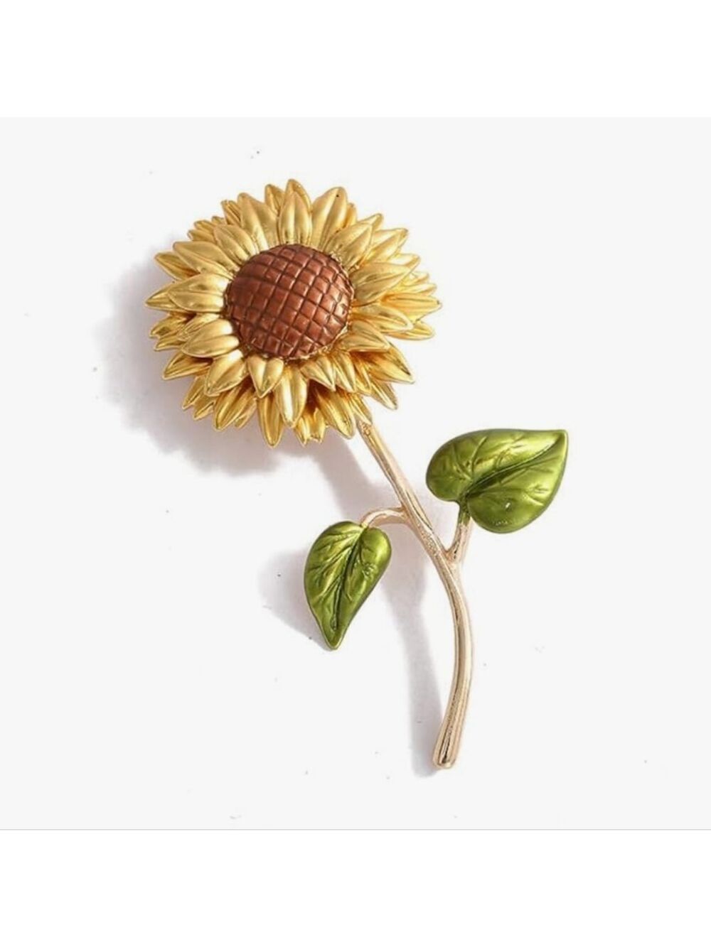 Brooch SUNFLOWER Enameled Embellished Brooch Pin BRR